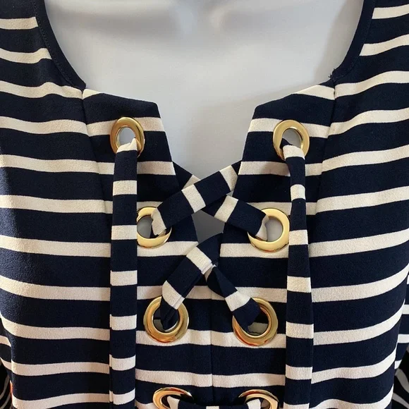 Charter Club | Striped bell sleeve Top - Picture 8 of 16